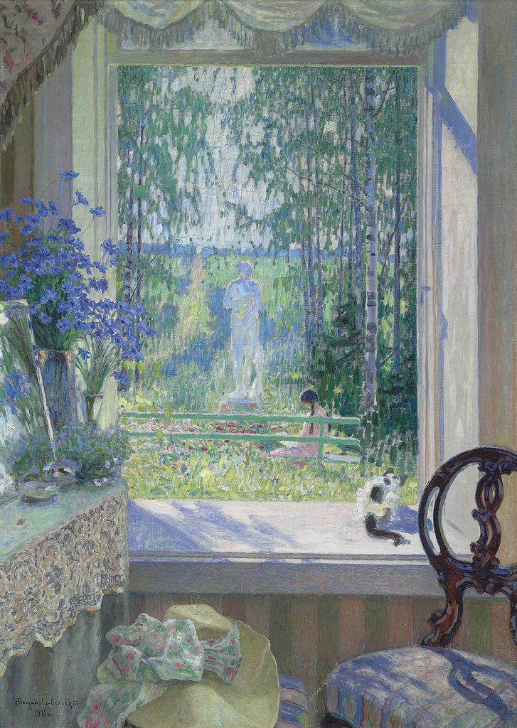 Detail of Open window onto a garden, 1911 by Anonymous