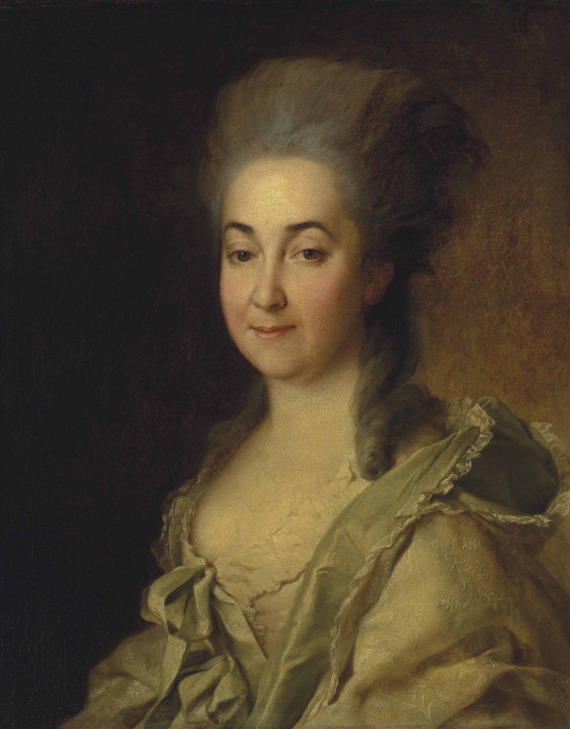 Detail of Portrait of Agafokleya Alexandrovna Poltoratskaya, née Shishkova, c. 1780 by Anonymous