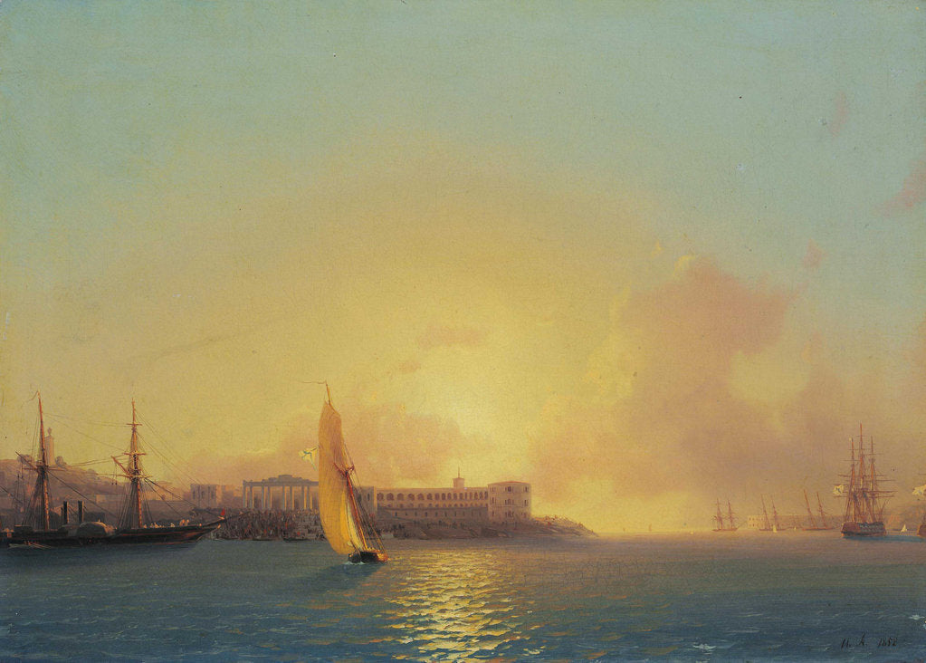 Detail of Grafskaya Wharf, Sevastopol, 1852 by Anonymous