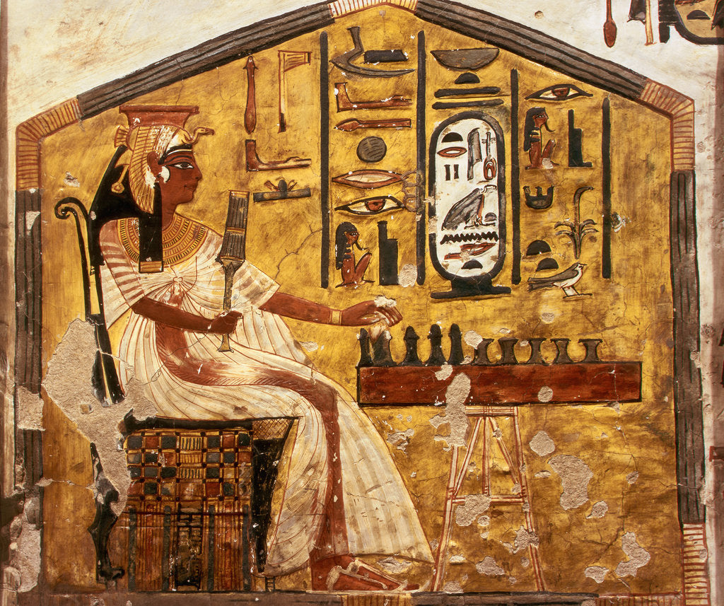 Queen Nefertari Playing Senet. The tomb of Nefertari, the Wife of Pharaoh Ramesses II, ca 1298-1235 by Anonymous