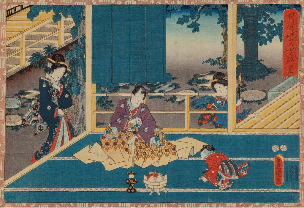 Detail of From the series Sono sugata yukari no utsushi-e (Magic Lantern Slides of That Romantic Purple Figure) by Anonymous
