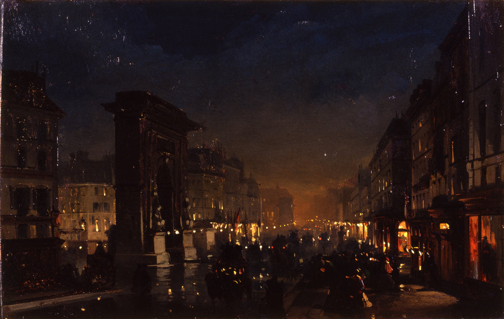 Detail of Paris, Boulevard and the Porte Saint-Denis, 1855 by Anonymous