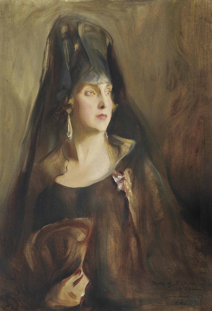 Detail of Queen Victoria Eugenie of Spain, 1927 by Anonymous