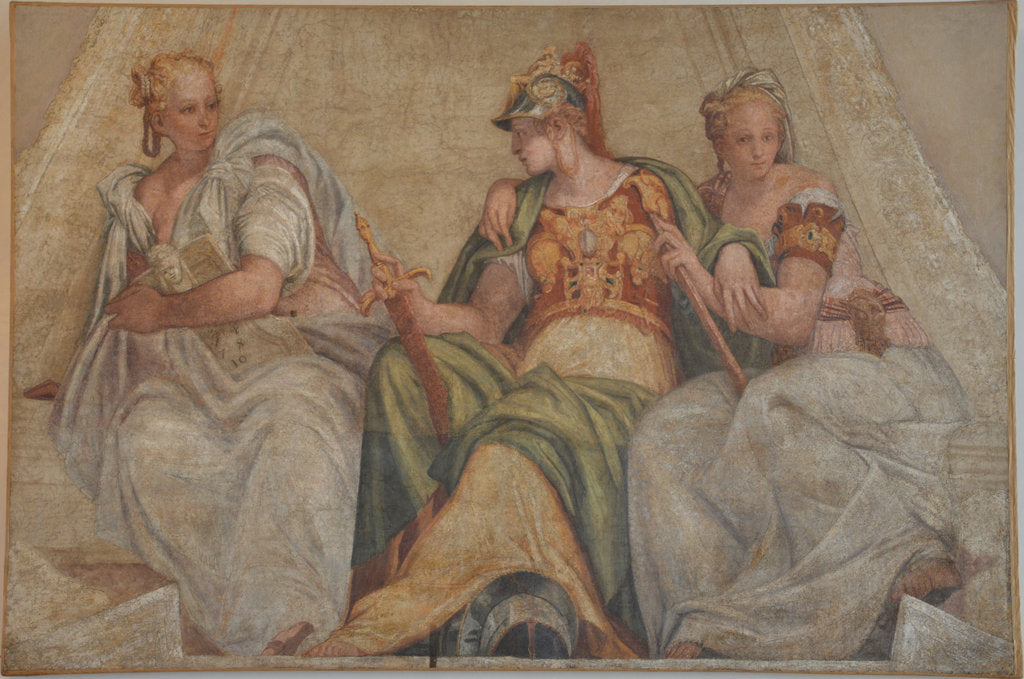 Detail of Minerva between Geometry and Arithmetics, 1551 by Anonymous