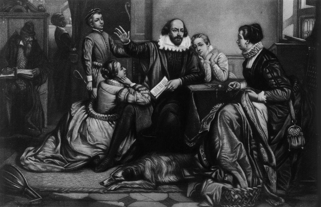 Detail of William Shakespeare Reciting Hamlet to His Family, 1900 by Anonymous