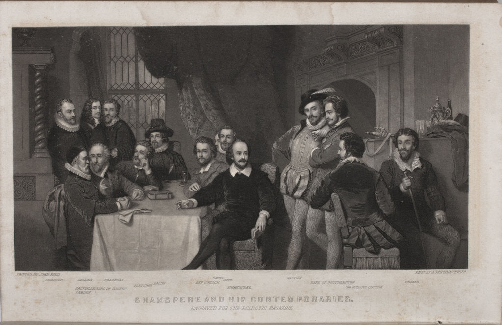 Detail of Shakespeare and His Contemporaries (after John Faed), 1860 by Anonymous