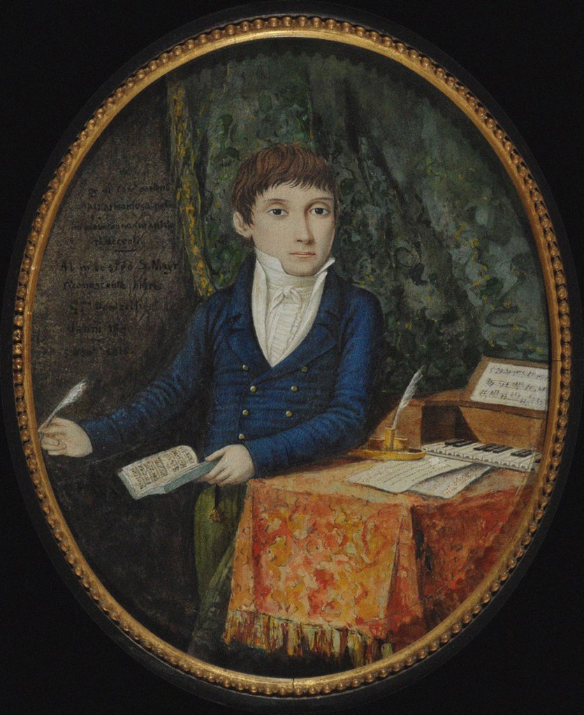 Detail of Portrait of the composer Gaetano Donizetti as a youth, 1810s by Anonymous