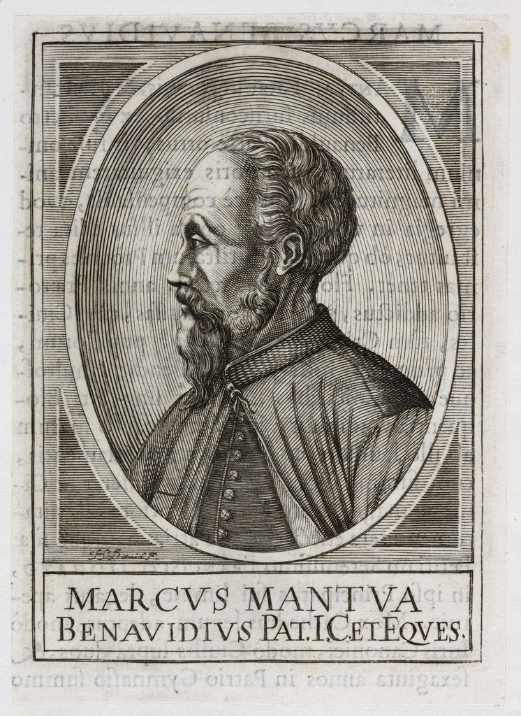 Detail of Portrait of Marco Mantova Benavides by Anonymous