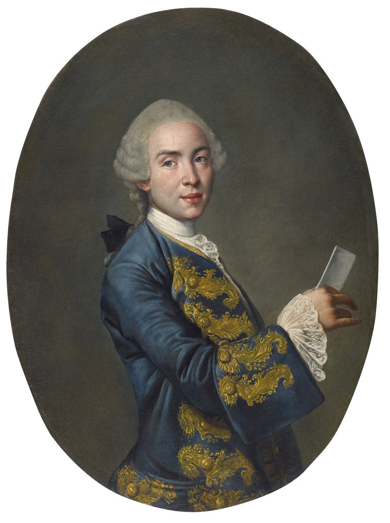 Detail of Portrait of a young man, ca 1760 by Anonymous