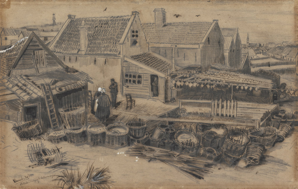 Detail of Dab-drying barn in Scheveningen, 1882 by Anonymous