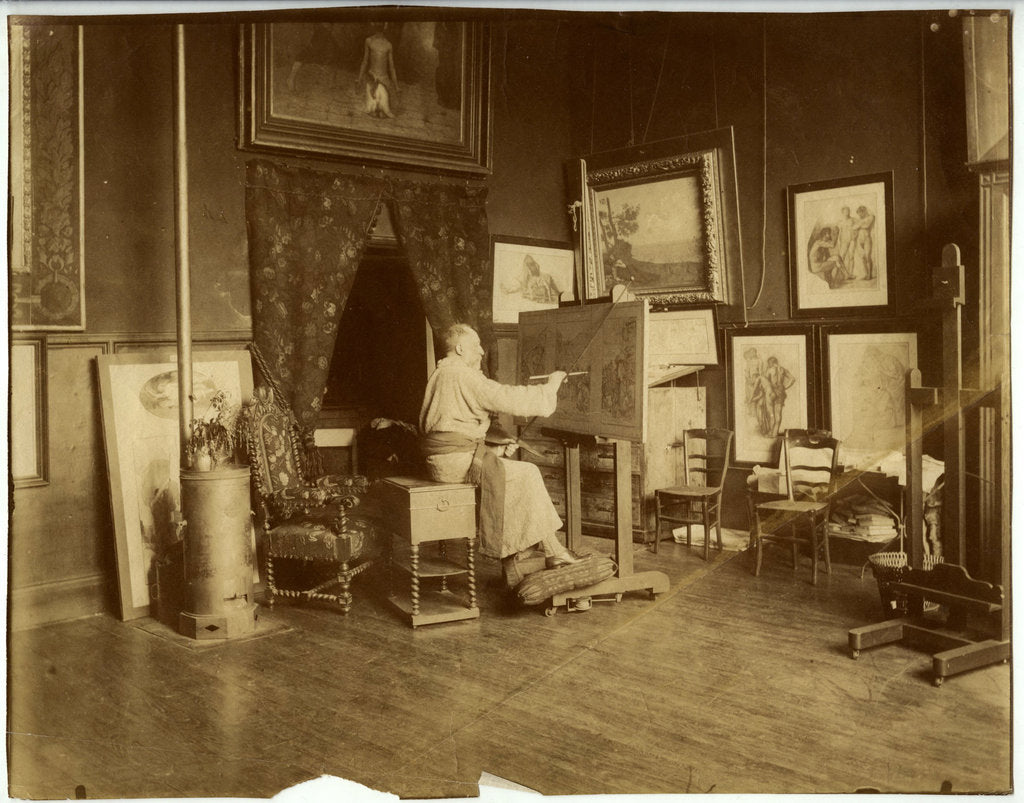 Detail of Pierre Puvis de Chavannes in his workshop, c. 1890 by Anonymous
