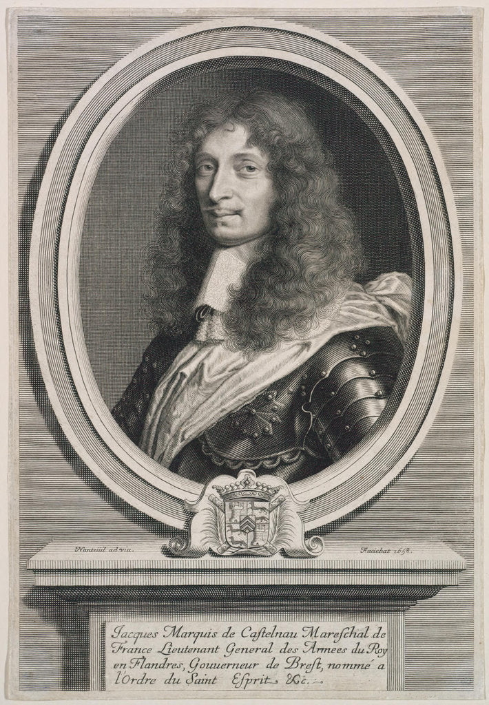 Detail of Portrait of Jacques de Mauvissière, Marquis of Castelnau, Marshal of France, 1658 by Anonymous