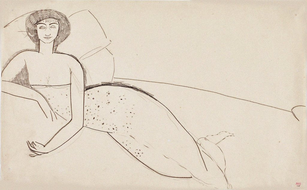 Detail of Woman Reclining on a Bed (Anna Akhmatova), c. 1911 by Anonymous