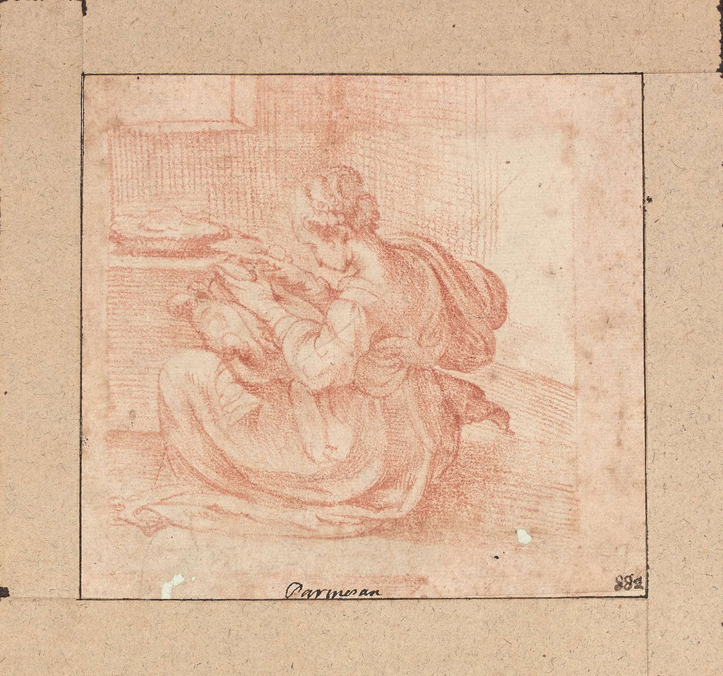 Detail of Study of a woman cooking by Anonymous