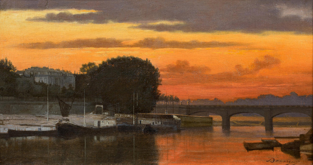 Detail of The Pont de la Concorde at sunset, c. 1837 by Anonymous