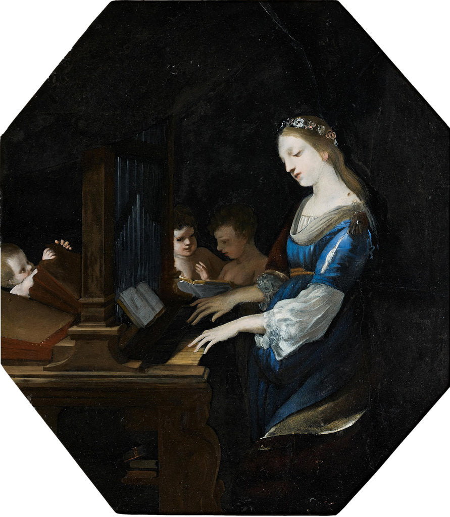 Detail of Saint Cecilia playing the organ by Anonymous