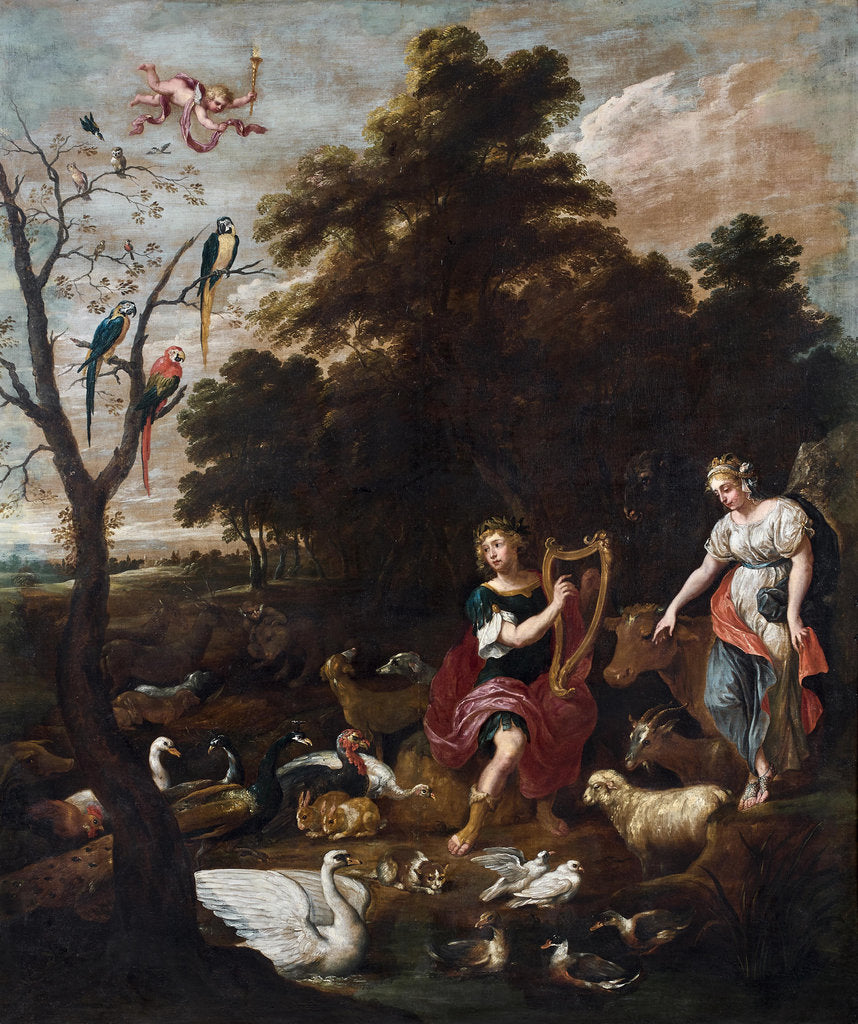Detail of Orpheus among the animals, 1660s by Anonymous