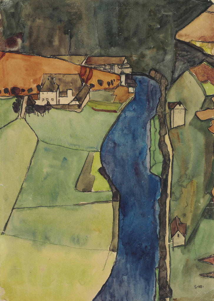 Detail of Town on the Blue River, Krumau, 1910 by Anonymous