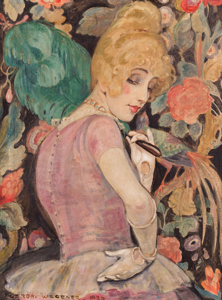 Detail of Lili with a Feather Fan, 1920 by Anonymous