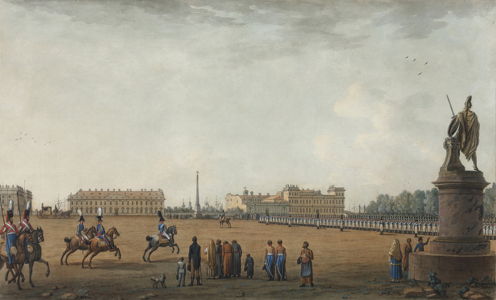 Detail of View of the Field of Mars and the Suvorov Monument in Saint Petersburg, 1807 by Anonymous