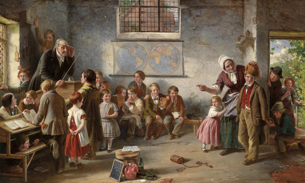 Detail of The new pupil, 1854 by Anonymous