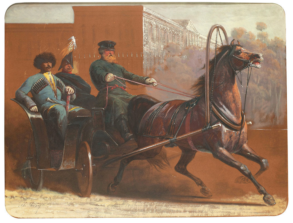 Detail of A coach ride through Saint Petersburg by Anonymous
