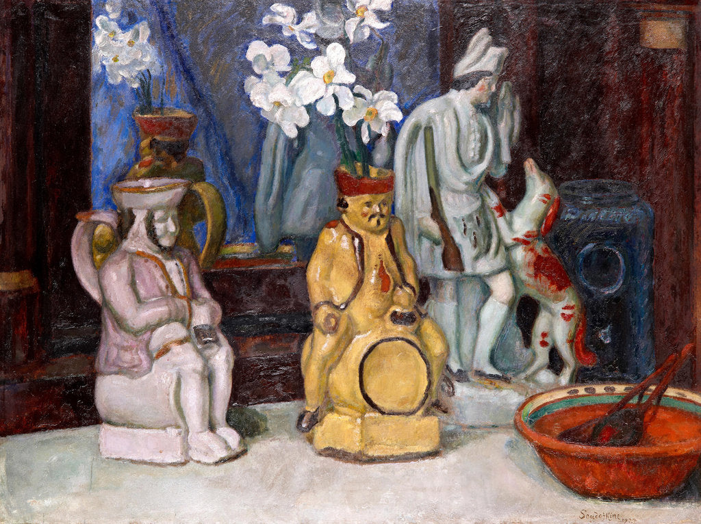 Detail of Still life with ceramics and narcissi, 1927 by Anonymous
