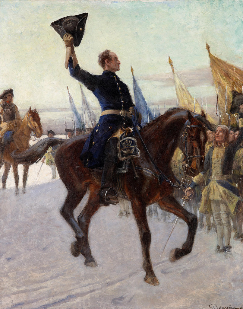 Detail of Charles XII greets his Caroleans, 1923 by Anonymous