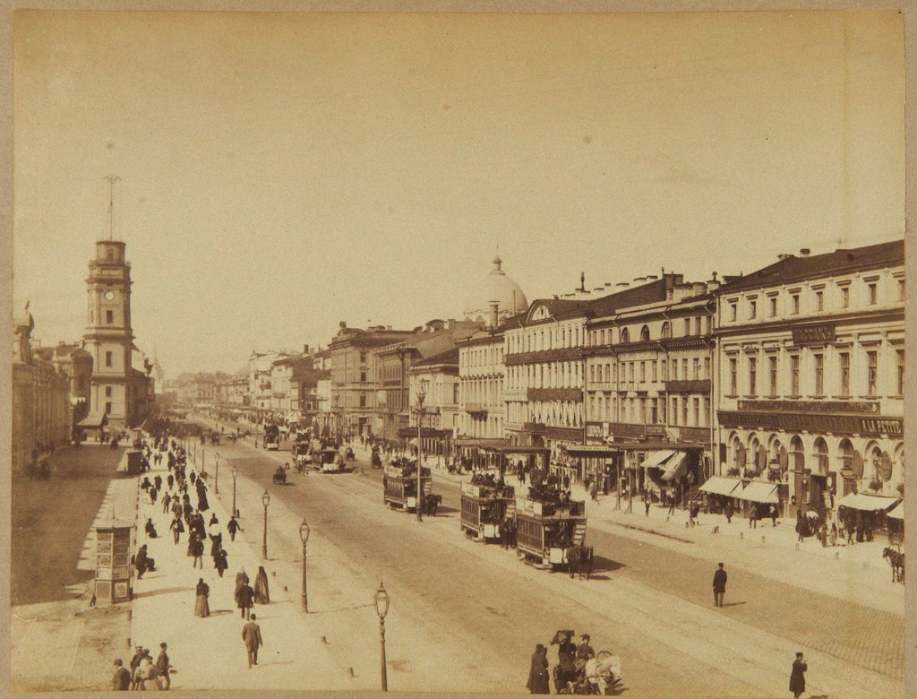Detail of View of the Nevsky Prospekt in Saint Petersburg, c. 1890 by Anonymous