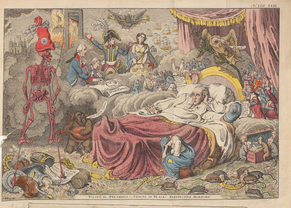 Detail of Political dreaming! Visions of peace! Perspective horrors!, 1801 by Anonymous