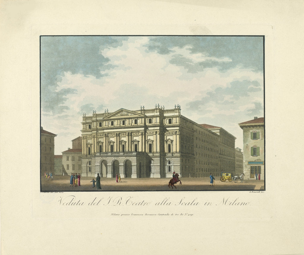 Detail of Teatro alla Scala, ca 1820 by Anonymous