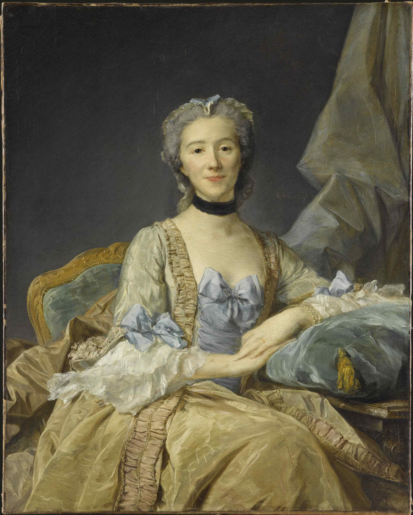 Detail of Madame de Sorquainville, née Geneviève Antoinette Le Pelletier de Martainville, 1749 by Anonymous