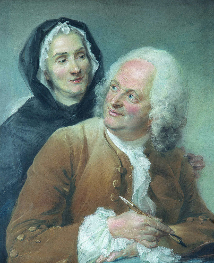 Portrait of Philippe Cayeux with his wife by Anonymous