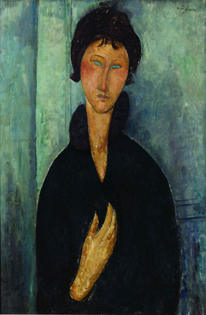 Detail of Woman with blue eyes Augen (Femme aux yeux bleus), c. 1918 by Anonymous