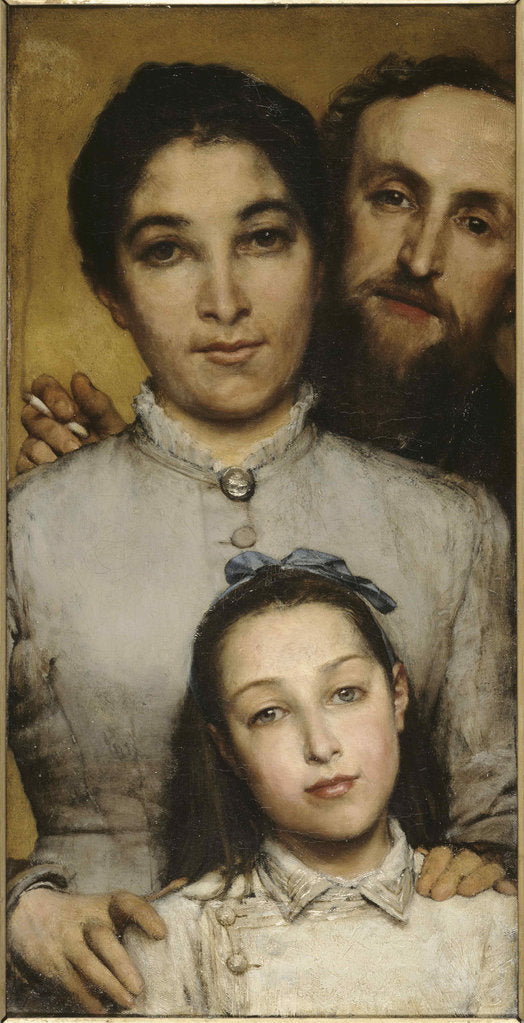 Detail of Portrait of Aimé-Jules Dalou, His Wife and Daughter, 1876 by Anonymous