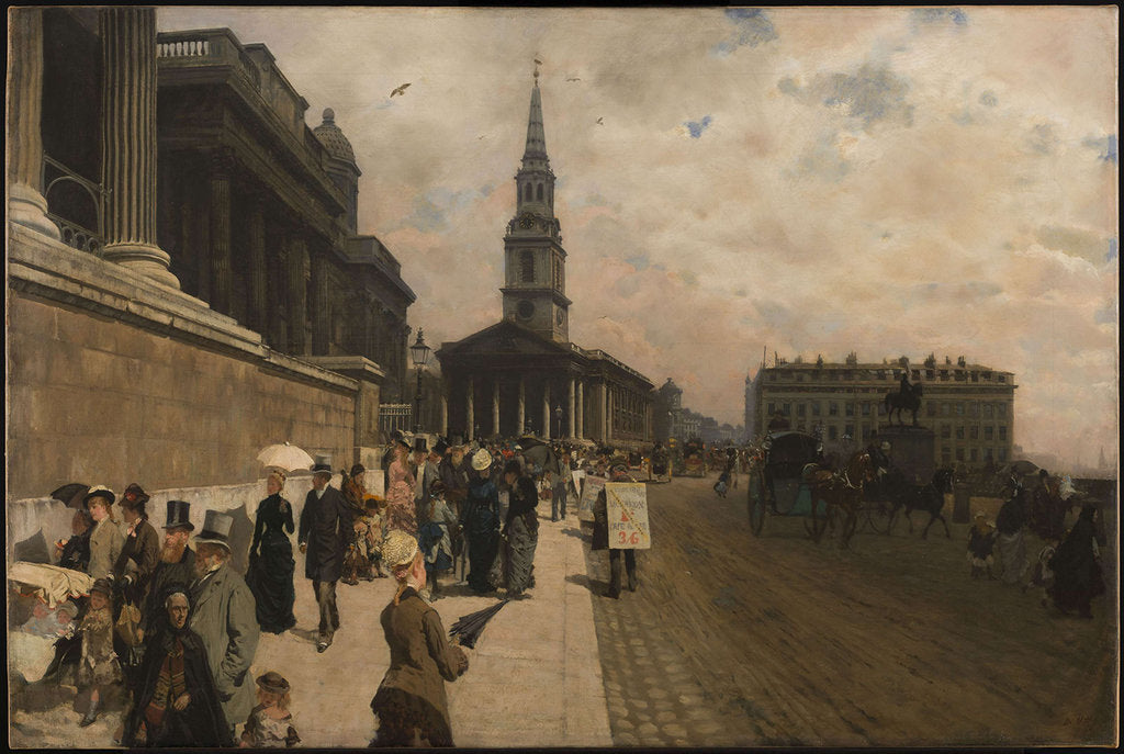 Detail of The National Gallery, London, 1877 by Anonymous