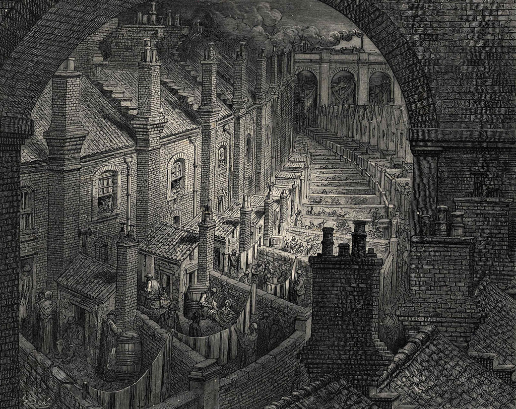 Detail of Over London - By Rail, 1872 by Anonymous