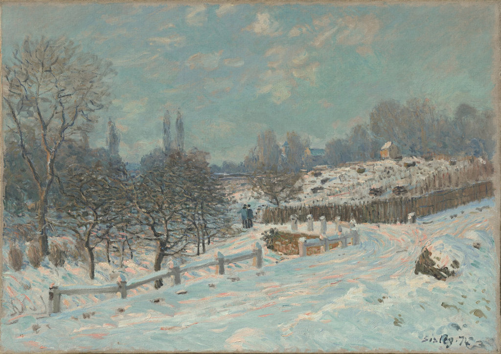 Detail of Route de Louveciennes, effet de neige, 1874 by Anonymous