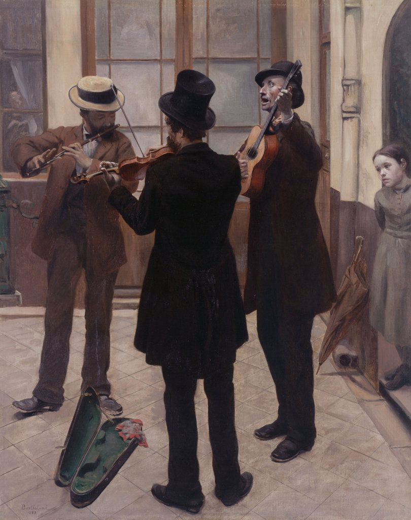 Detail of Les Musiciens (Musicians in a courtyard), 1883 by Anonymous