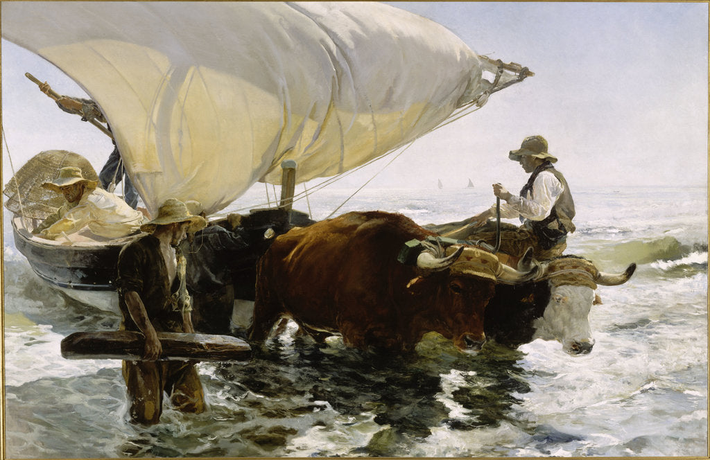 Detail of Return from Fishing: Towing the Bark, c. 1895 by Anonymous