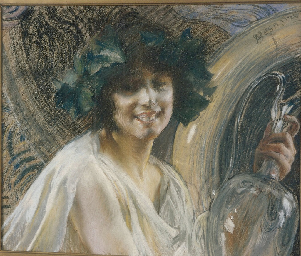 Detail of Bacchante (Nymph crowned with vine leaves), um 1900-1904 by Anonymous