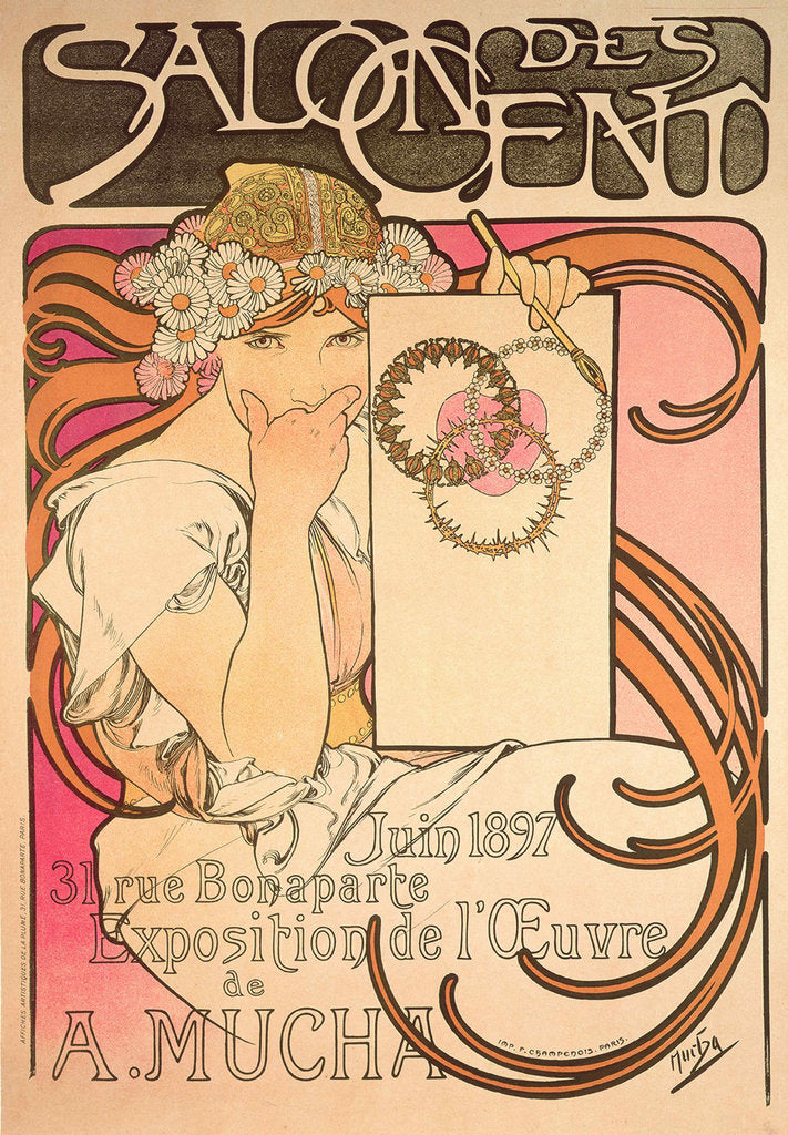 Detail of Poster for Salon des Cent. Alphonse Mucha Exhibition, 1897 by Anonymous