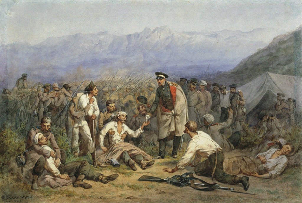 Detail of After the battle. Scene from the Crimean war, 1862 by Anonymous