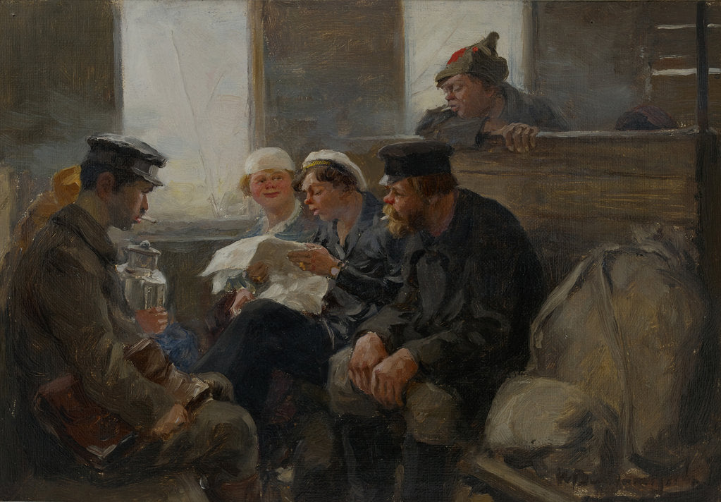 Detail of Group of Bolsheviks on a train, 1918-1923 by Anonymous