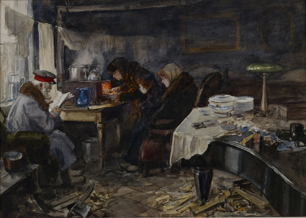 Detail of Miserable life of Russian nobles and persons of high rank during the revolution, 1919 by Anonymous