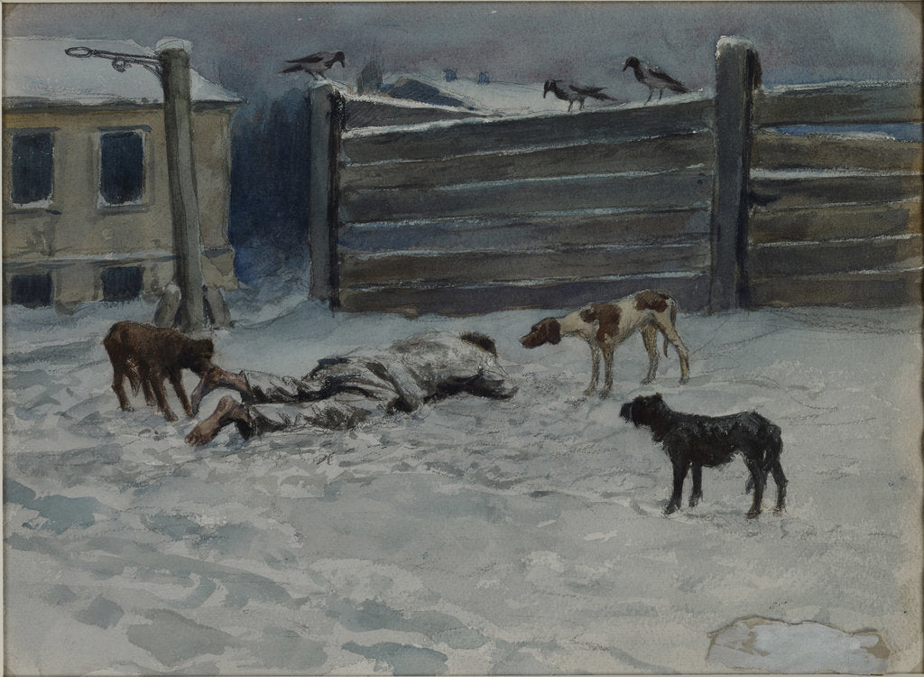 Detail of Died of hunger (Drawn from nature), 1919 by Anonymous