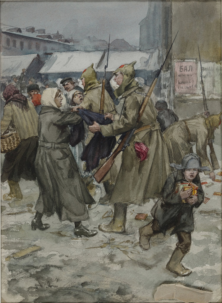 Detail of Free trade in Petrograd, 1922 by Anonymous