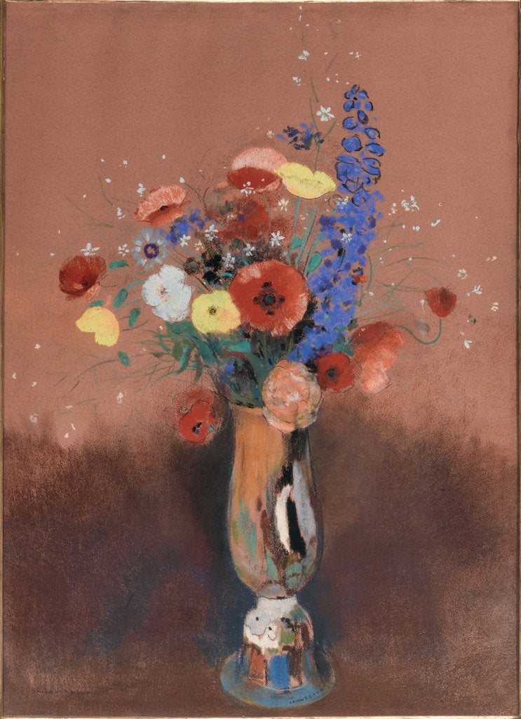Detail of Bouquet de fleurs des champs dans un vase à long col (Wildflowers in Tall Vase), c. 1912 by Anonymous