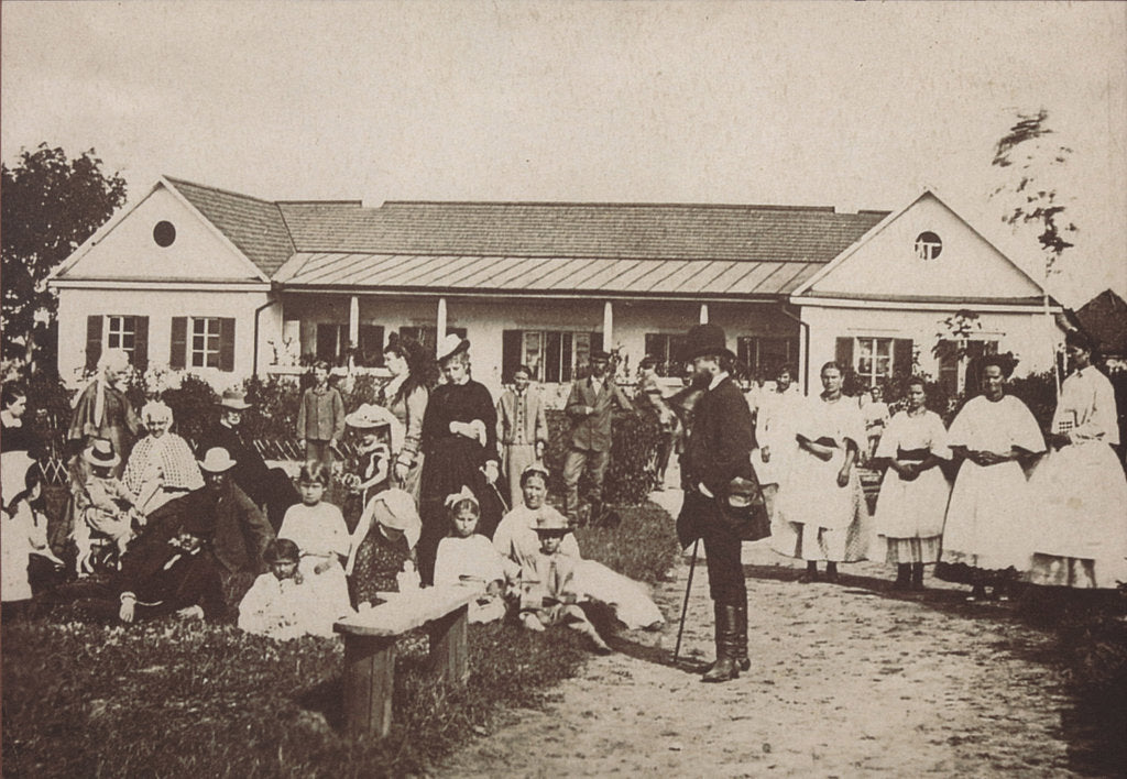 Detail of Pyotr Tchaikovsky with the Davydov Family in the Kamenka Estate, 1875 by Anonymous