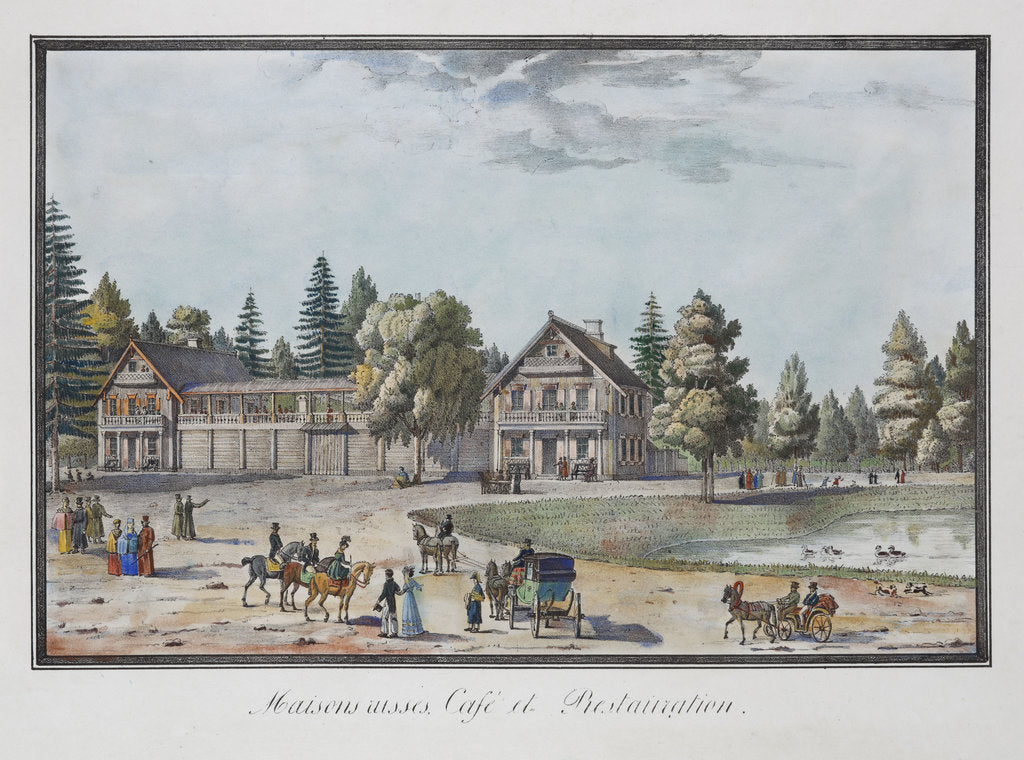 Detail of Maisons russes. Café and Restaurant in Catharinhof, 1824 by Anonymous